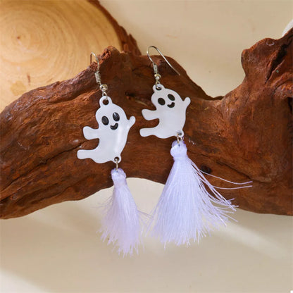 Ghost and Pumpkin Dangle Earrings -