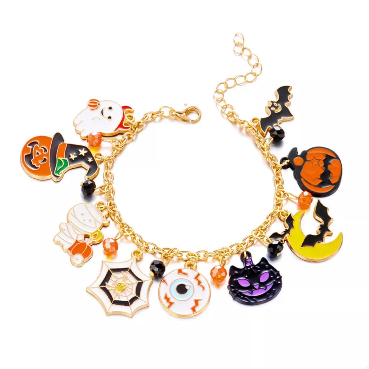 18K Gold-Plated Halloween Charm Bracelet -