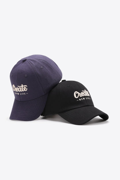 CREATE NEW LIFE Adjustable Cotton Baseball Cap -