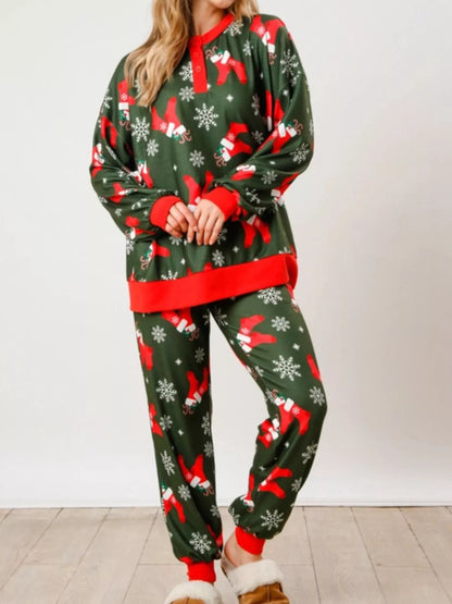 Christmas Long Sleeve Top and Pants Lounge Set -