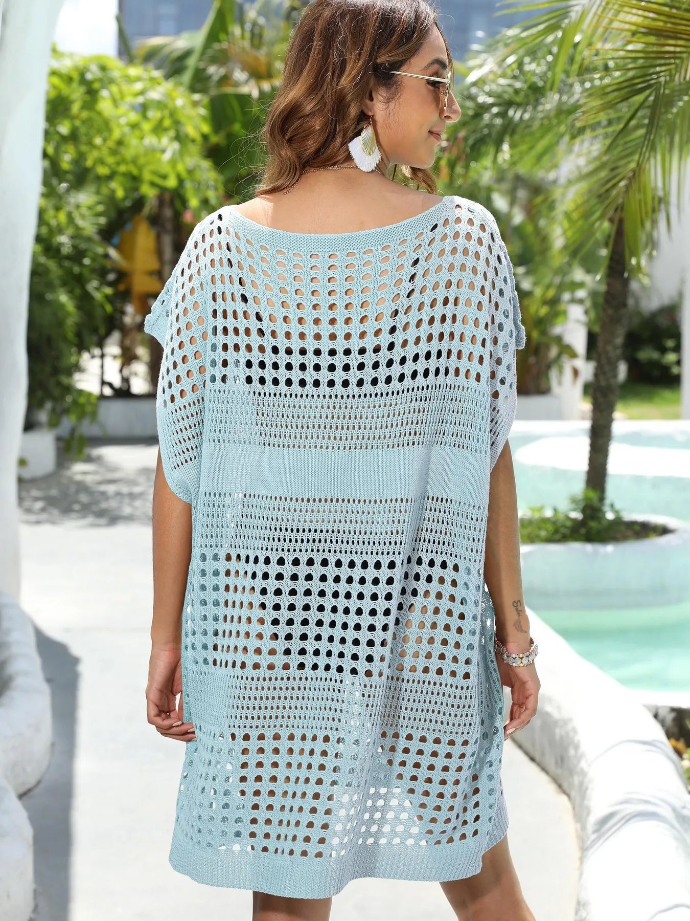 Crochet Knit Beach Cover-Up Dress -