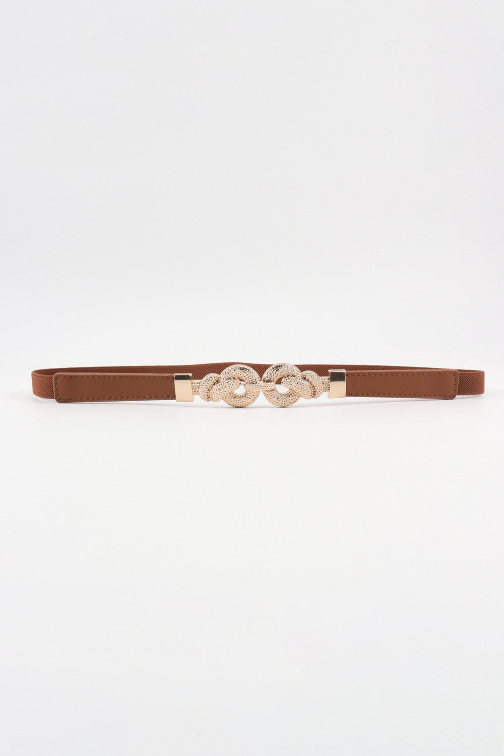 Buckle PU Leather Belt - Caramel One Size