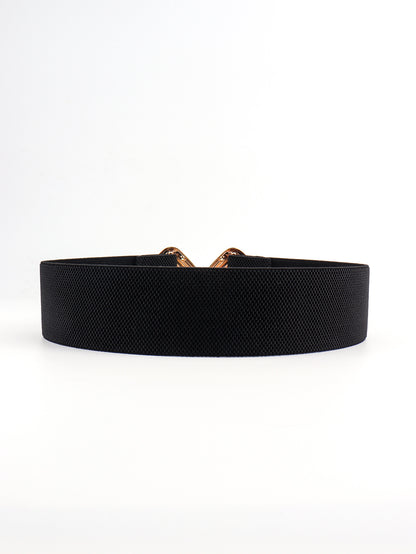 Geometric Buckle Elastic Wide Belt -