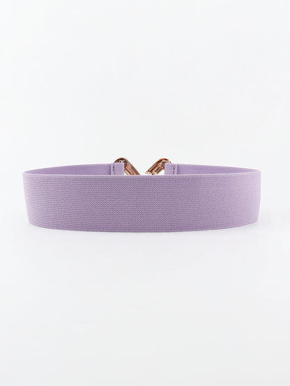 Geometric Buckle Elastic Wide Belt -