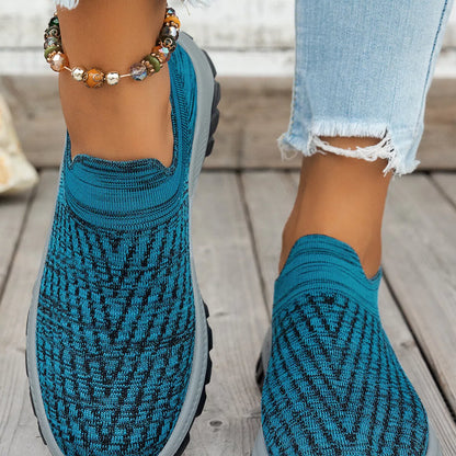 Round Toe Mesh Slip-Ons -