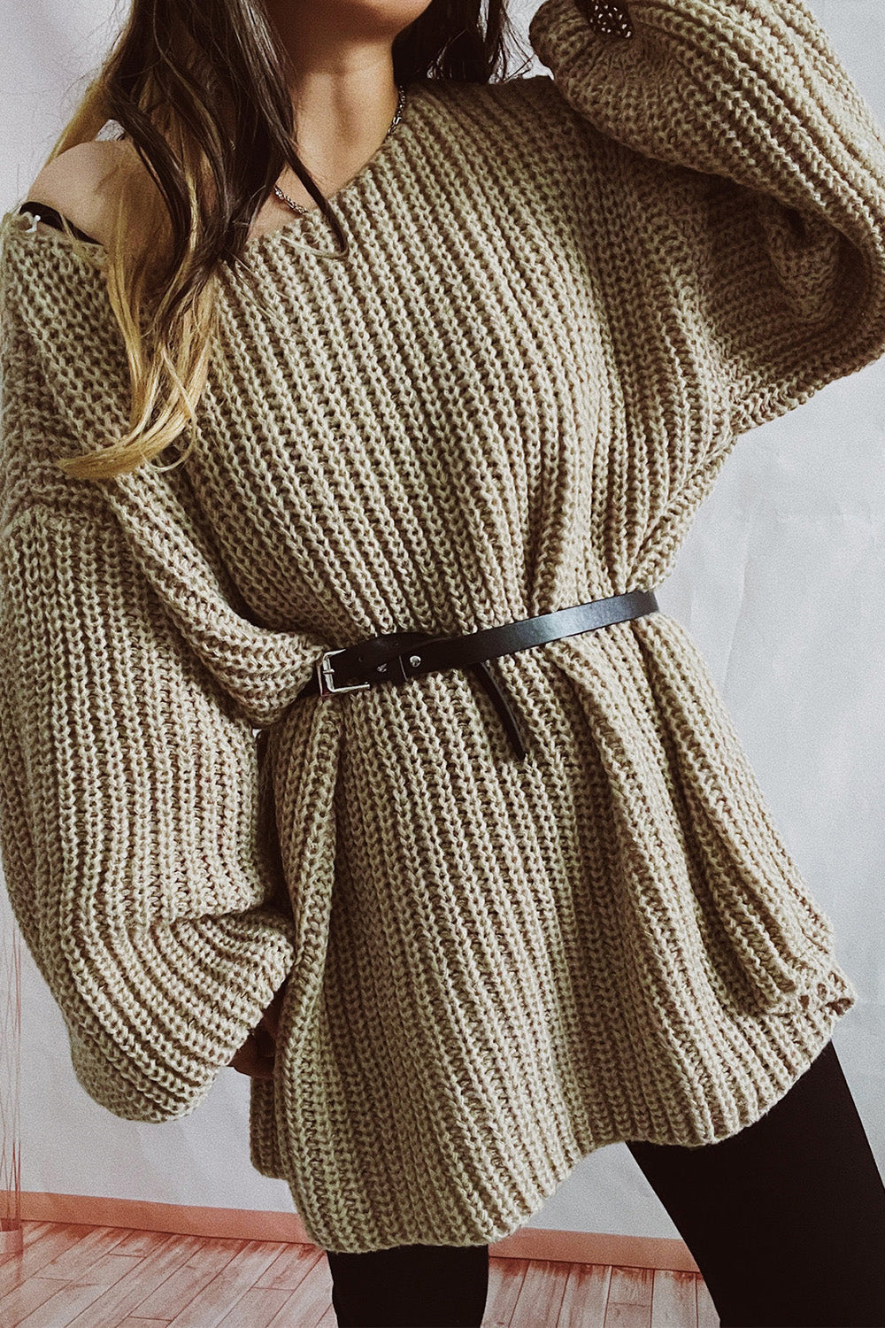 Boat Neck Dropped Shoulder Mini Sweater Dress | AdoreStarr