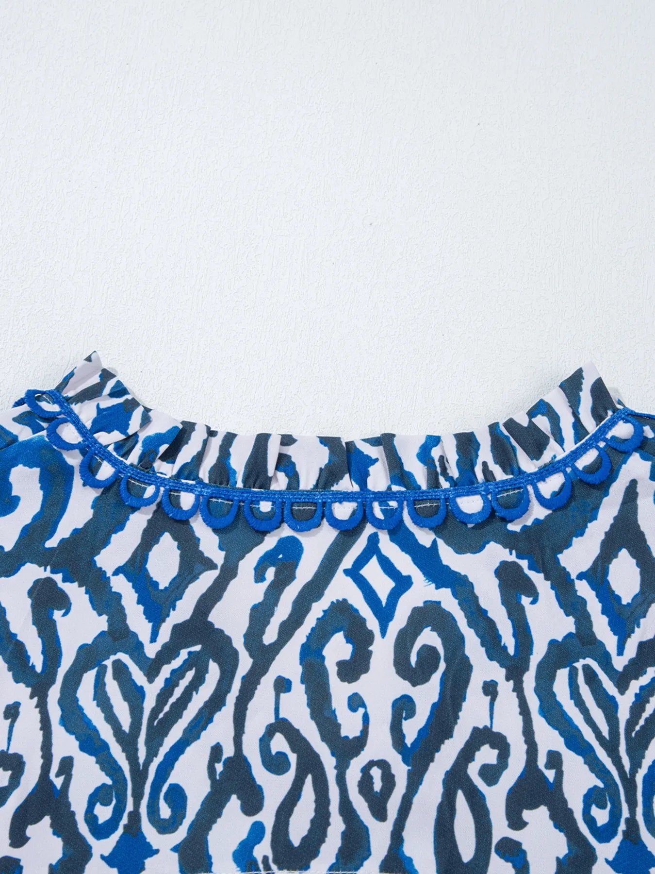 Paisley Print Long Sleeve Blouse -