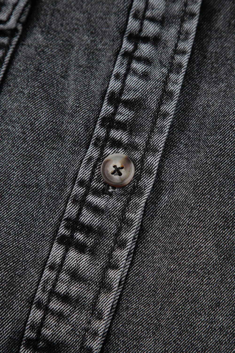 Flap Pocket Button Up Denim Shirt -