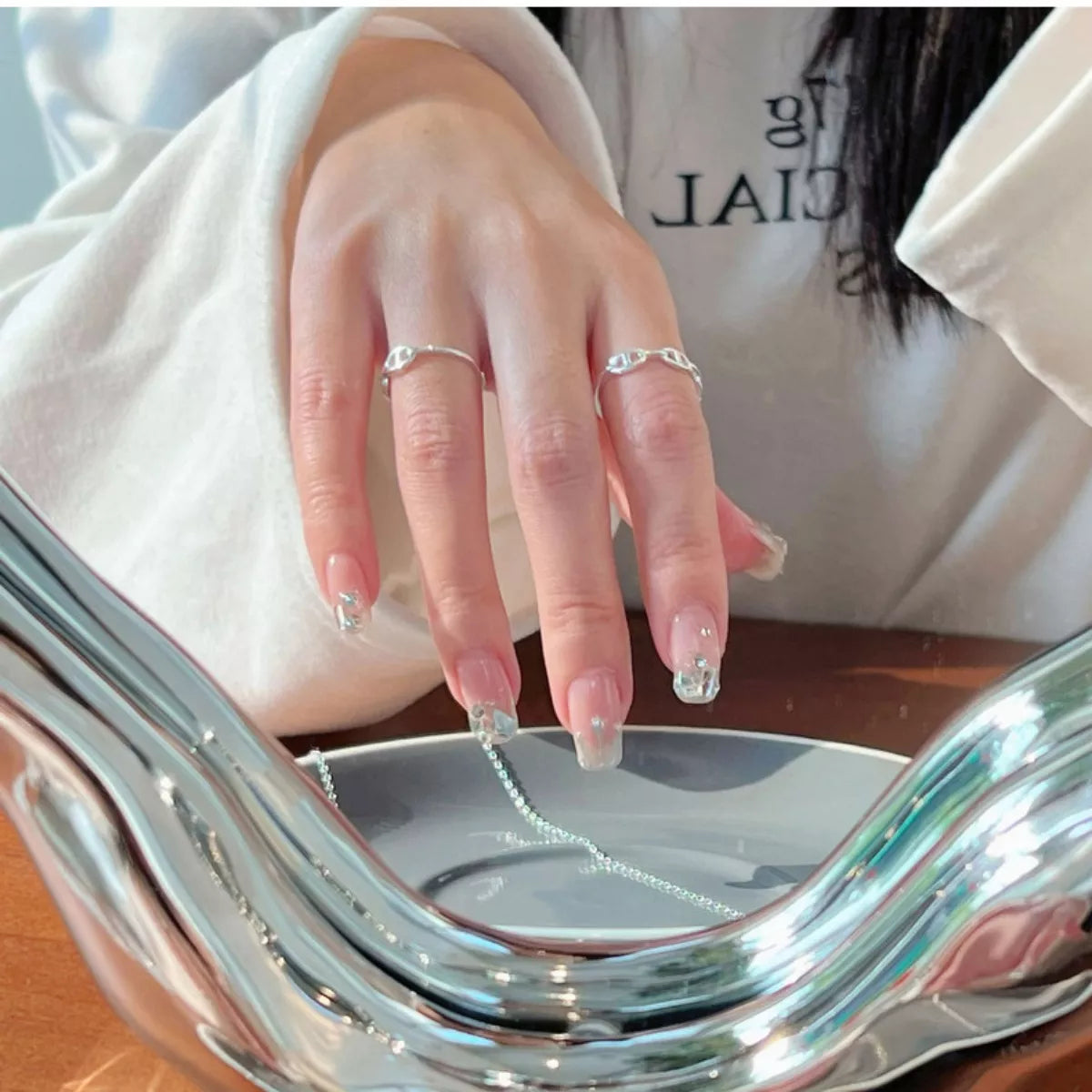 Sterling Silver Geometric Ring -