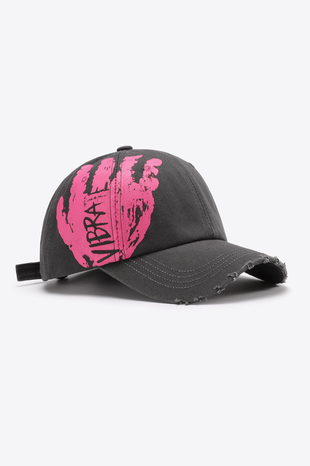 Graphic Distressed Adjustable Baseball Cap -