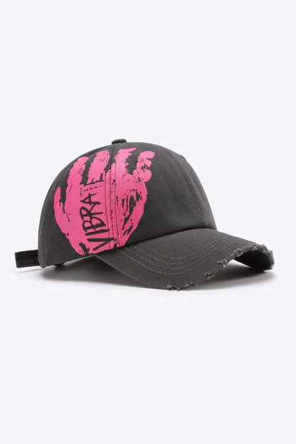 Graphic Distressed Adjustable Baseball Cap -