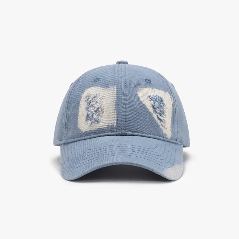 Distressed Cotton Baseball Cap - Light One Size