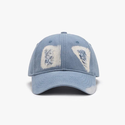 Distressed Cotton Baseball Cap - Light One Size