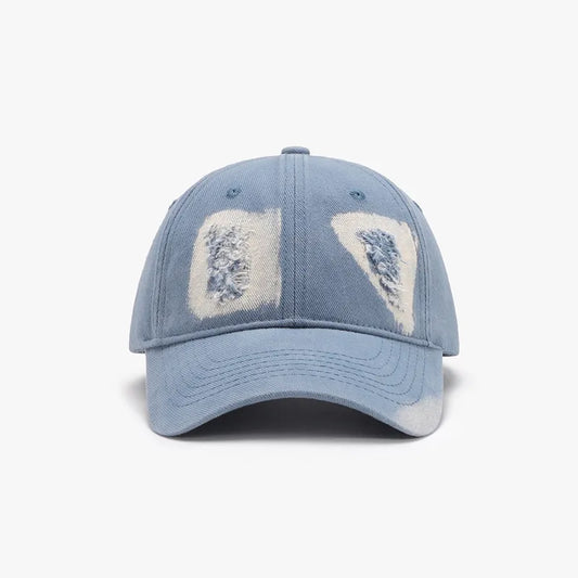 Distressed Cotton Baseball Cap - Light One Size