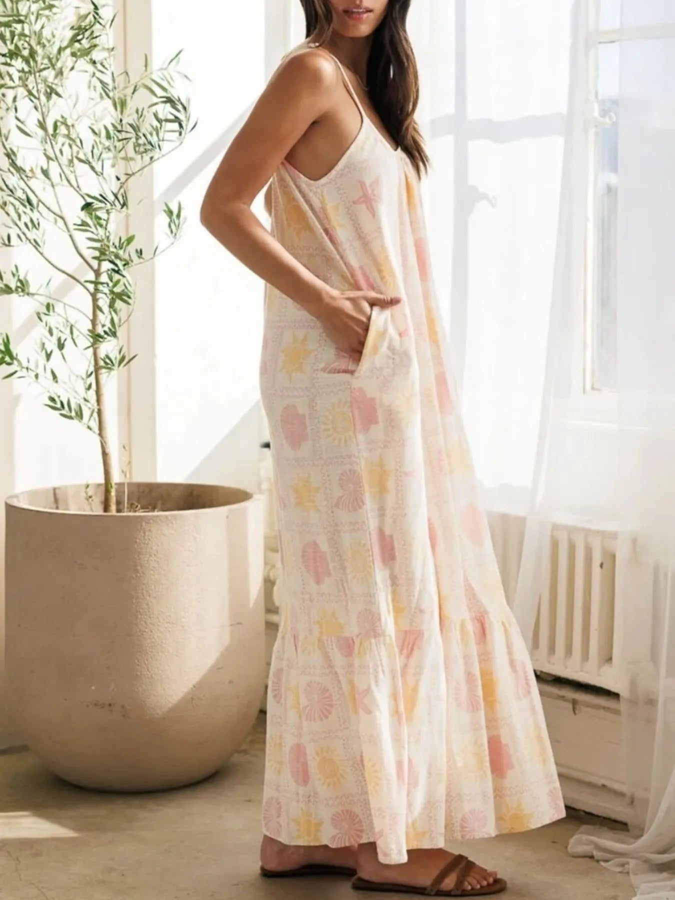 Printed Maxi Lounge Dress -