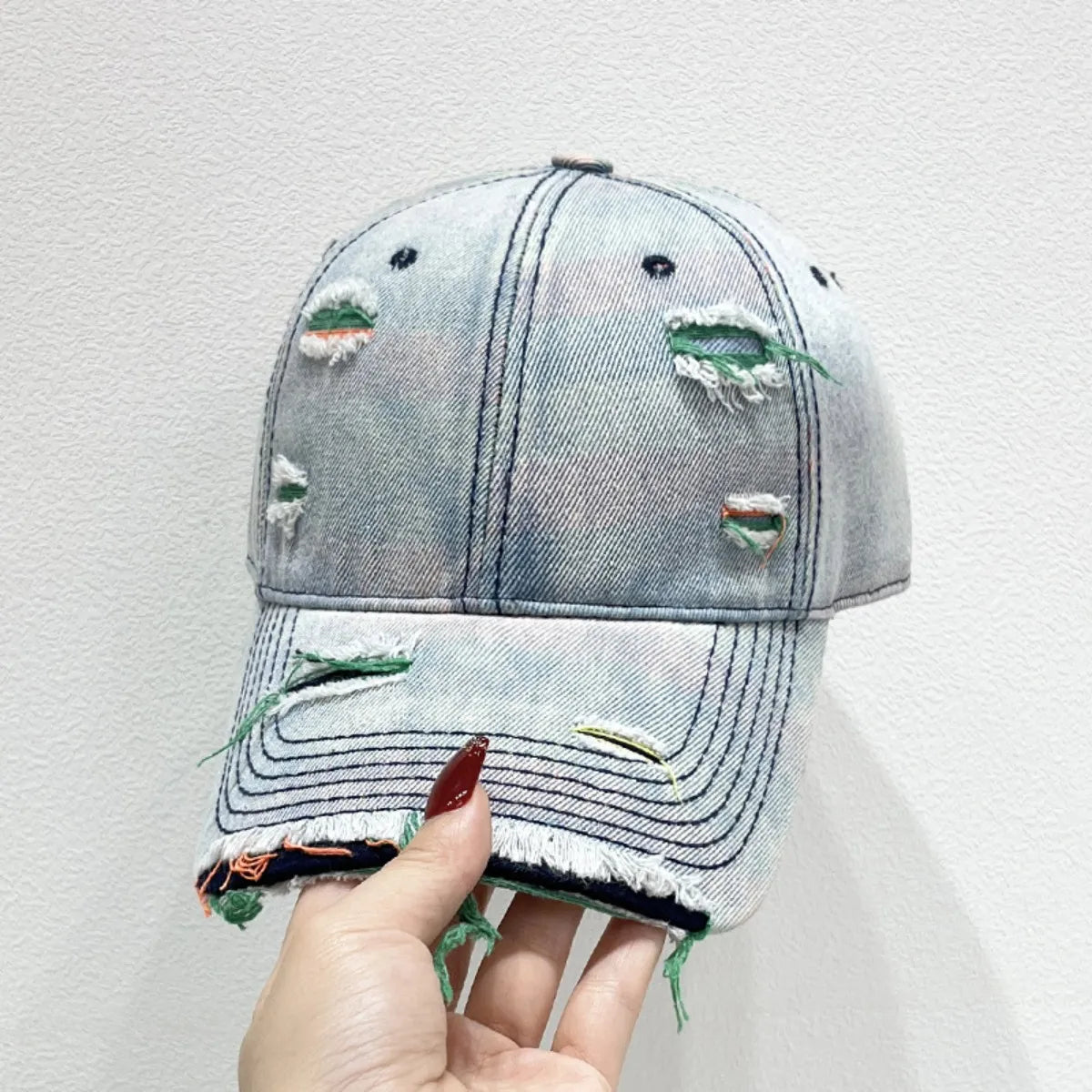 Distressed Adjustable Baseball Cap -