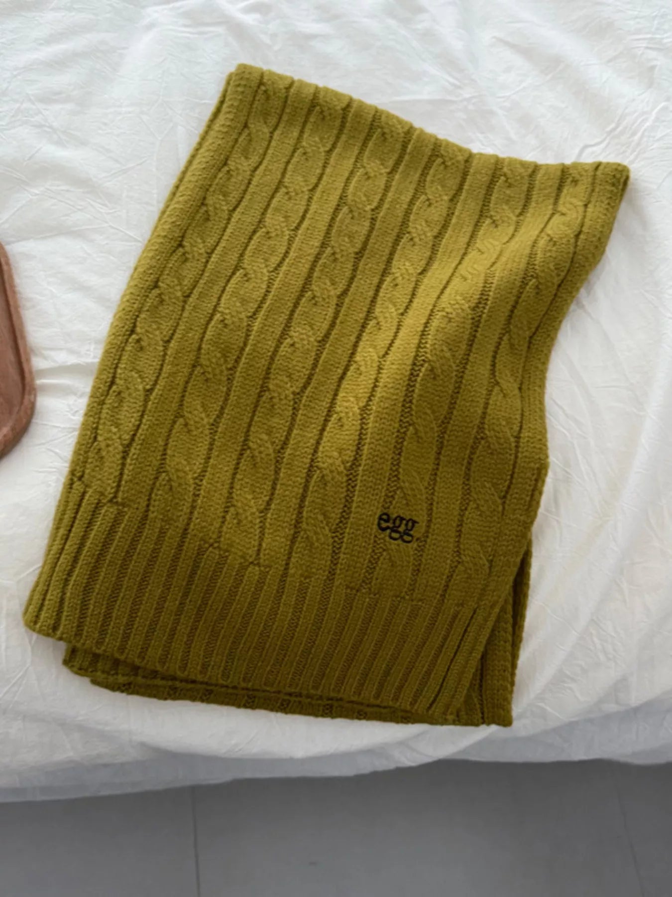 Ribbed Knitted Winter Scarf -