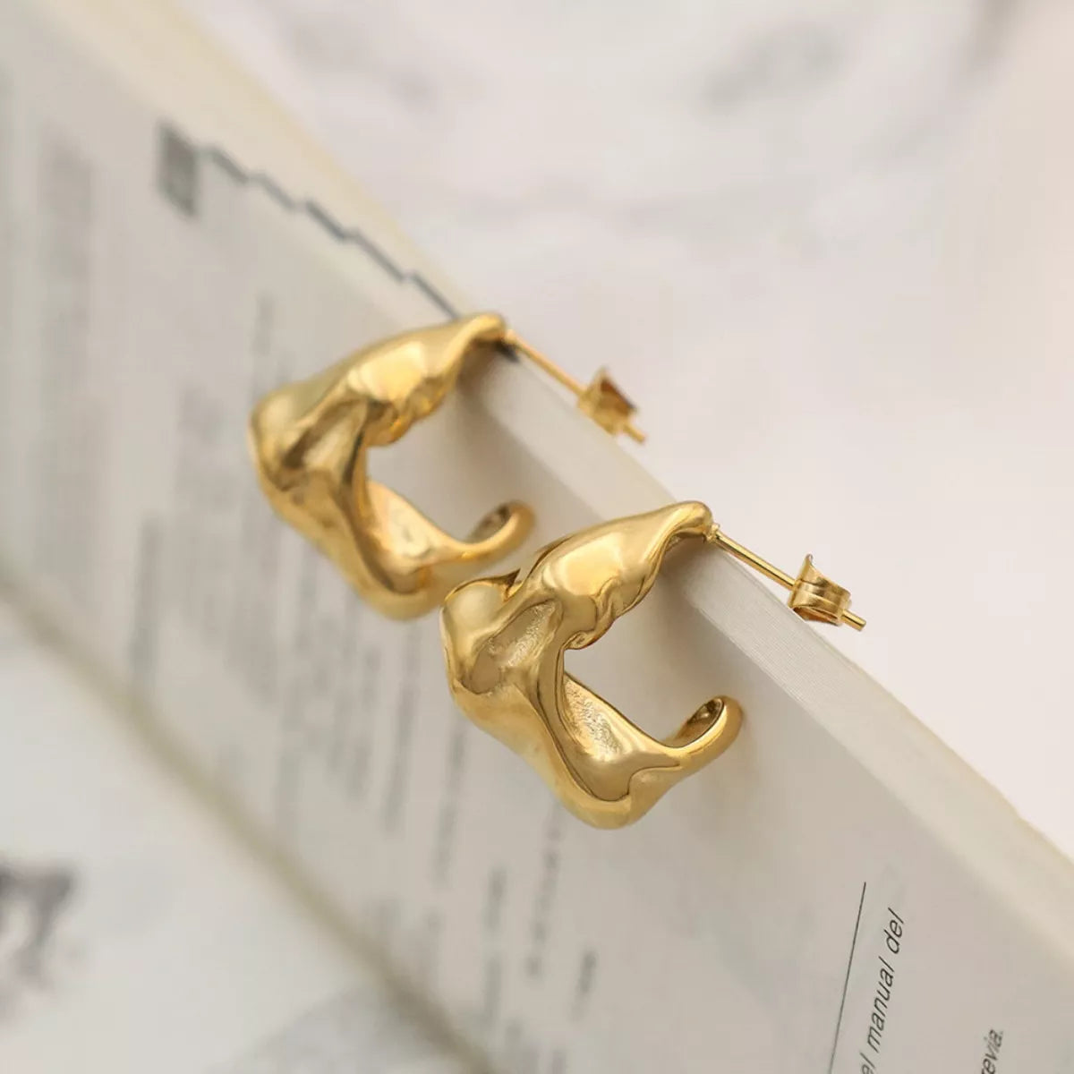 18K Gold-Plated Stud Earrings -