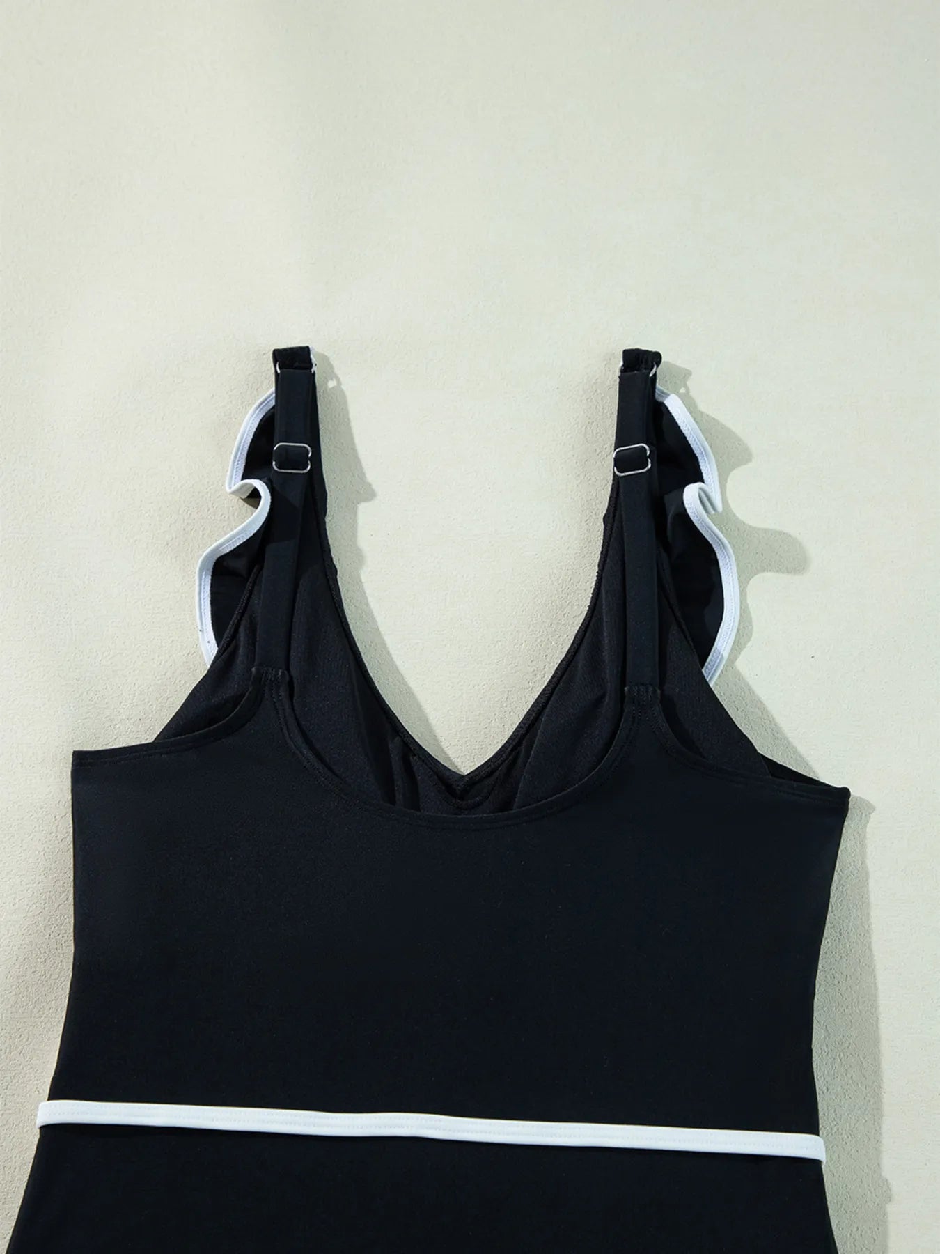 Ruffle Trim V-Neck One-Piece Swimsuit -