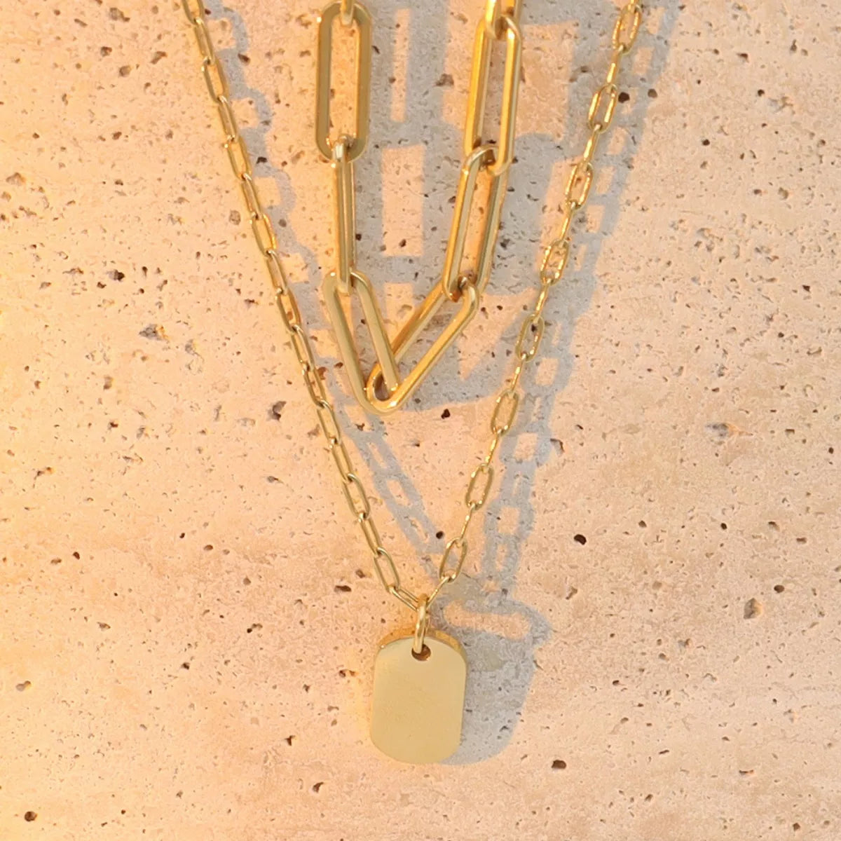 18K Gold-Plated Double Layered Necklace -