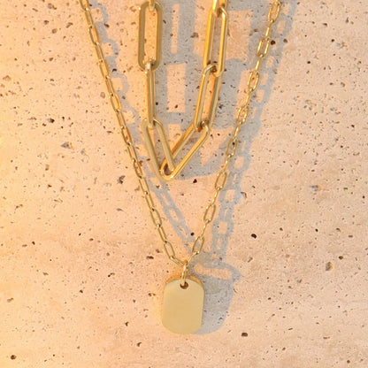 18K Gold-Plated Double Layered Necklace -