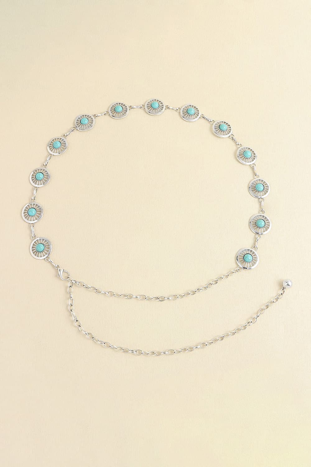 Vintage Turquoise Alloy Belt - Style D One Size