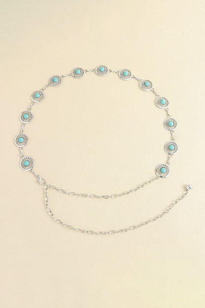 Vintage Turquoise Alloy Belt - Style D One Size
