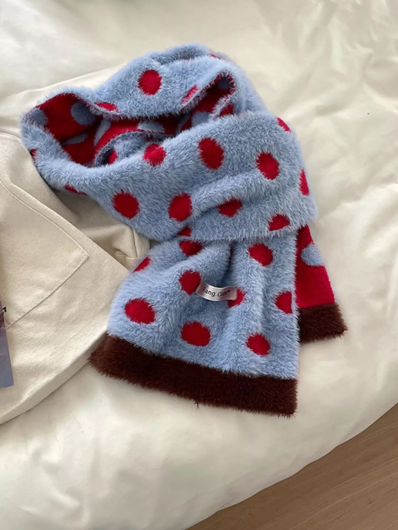 Fuzzy Polka Dot Scarf -