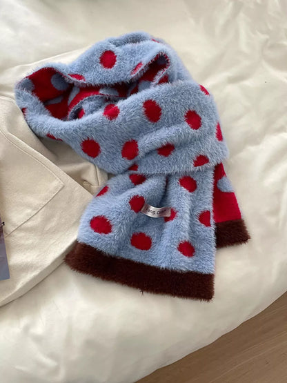 Fuzzy Polka Dot Scarf -