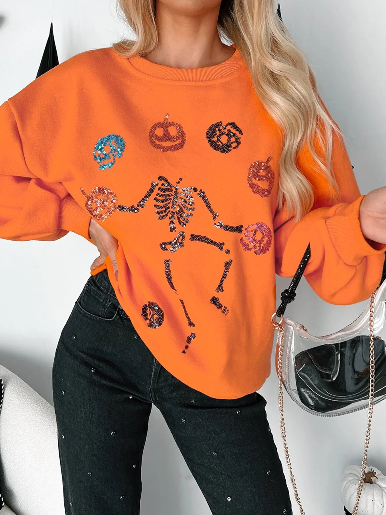 Skeleton Pumpkin Sweatshirt -