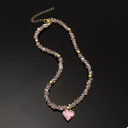 Pearl & Heart Pendant Necklace -