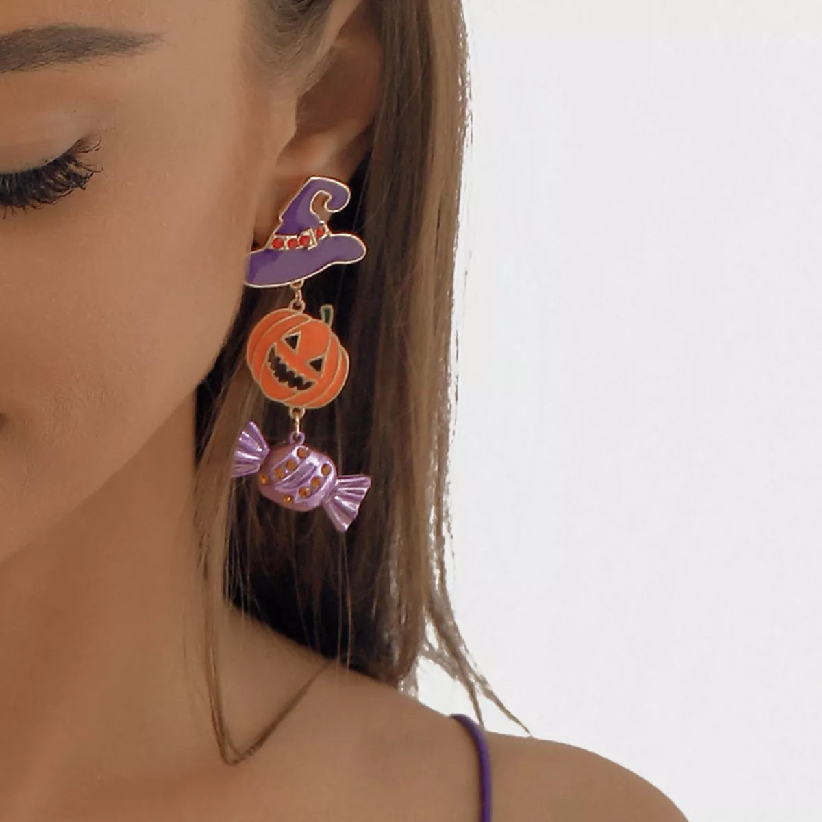 18K Gold-Plated Alloy Pumpkin Earrings -