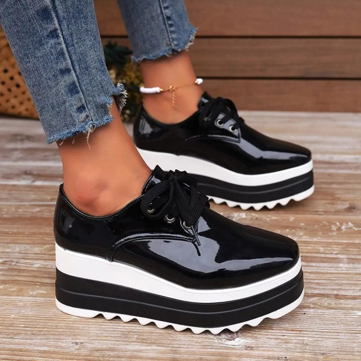 Lace Up Platform Sneakers -