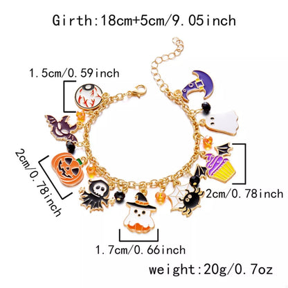 18K Gold-Plated Halloween Charm Bracelet -