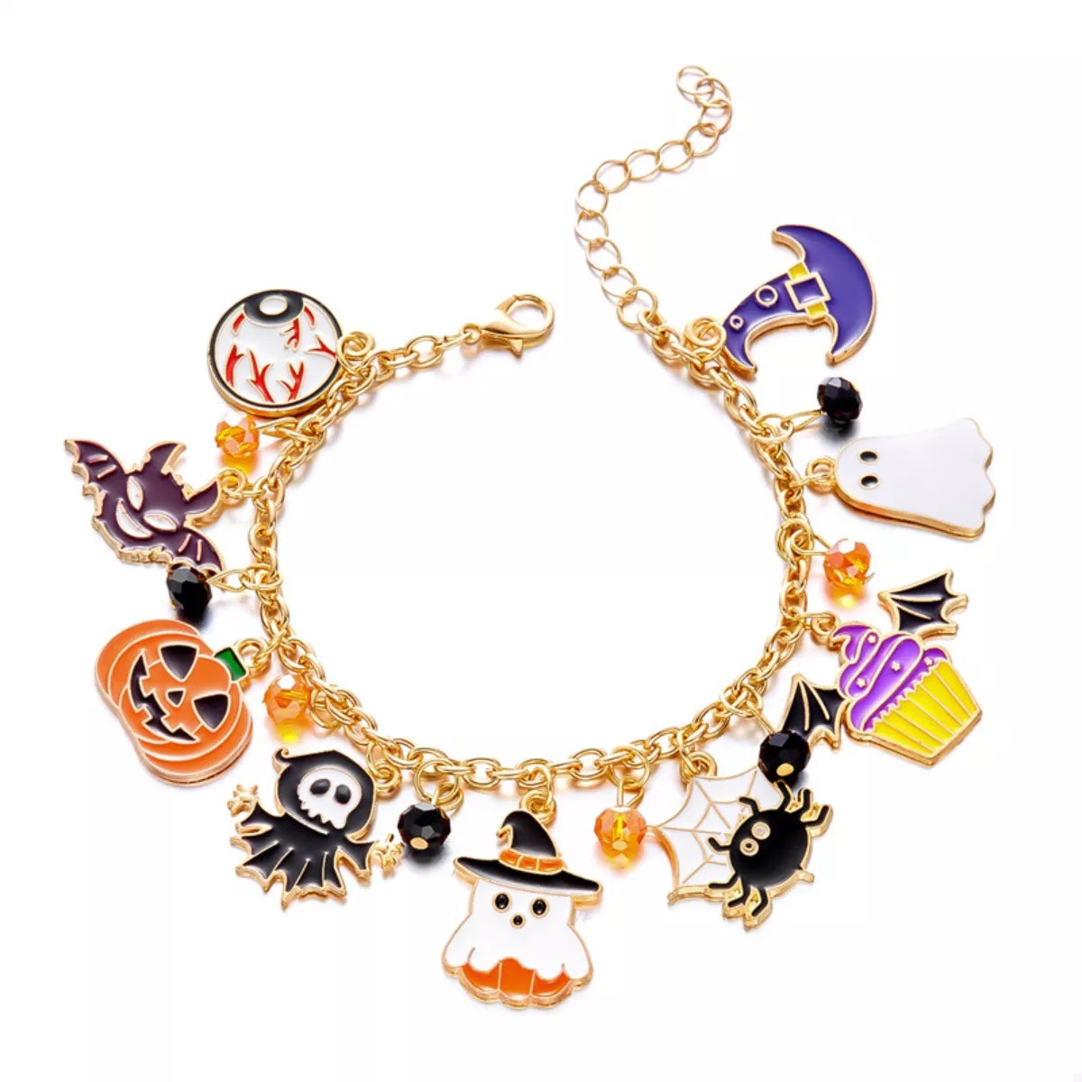 18K Gold-Plated Halloween Charm Bracelet -