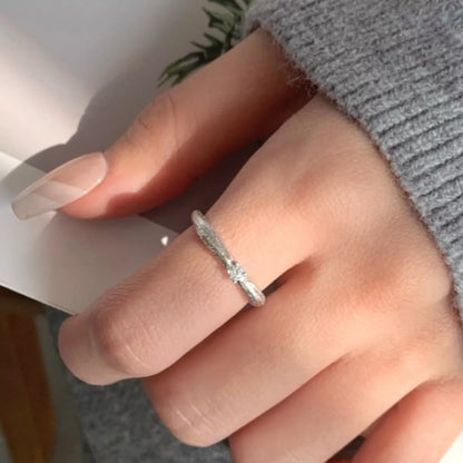 Sterling Silver Zircon Ring -
