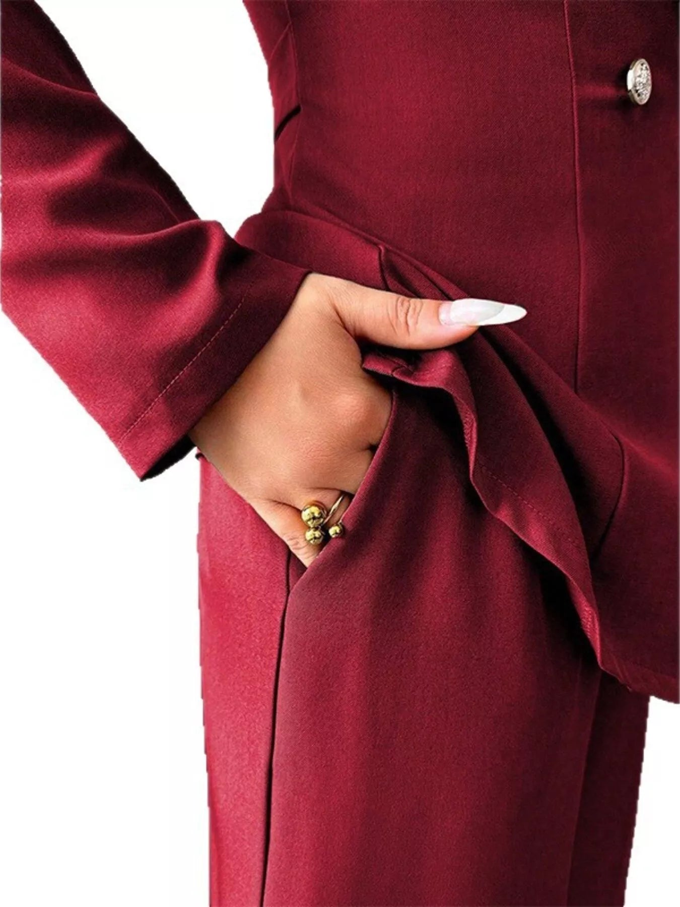 One Button Blazer and Pants Set -
