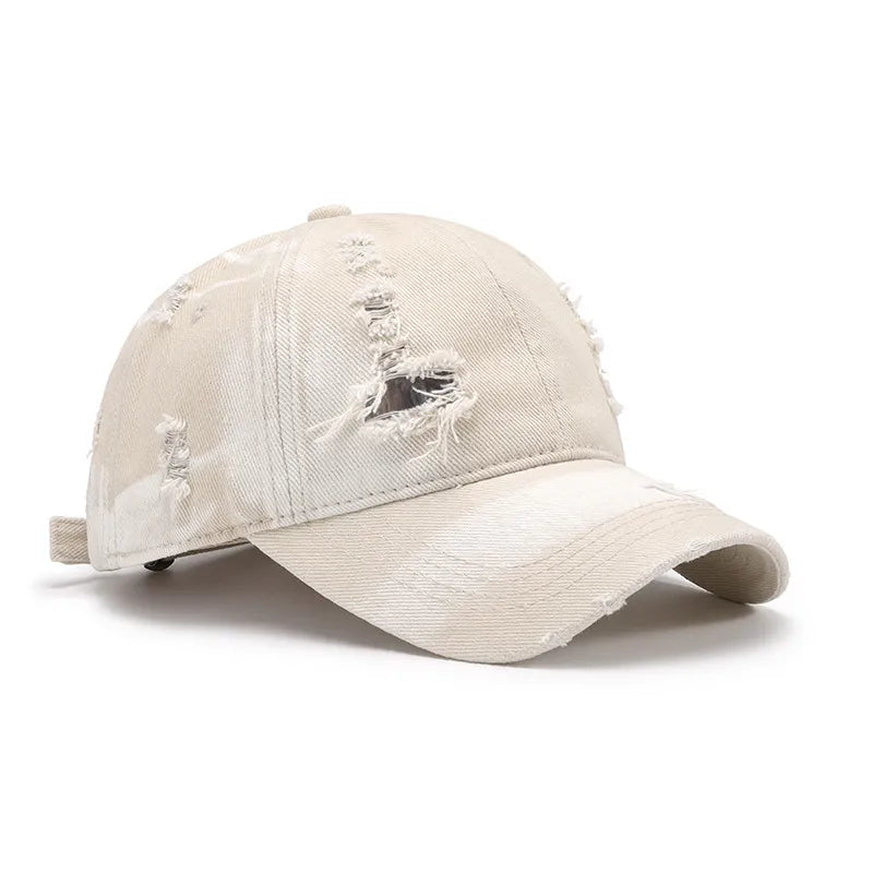 Distressed Adjustable Cotton Baseball Cap -