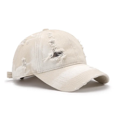Distressed Adjustable Cotton Baseball Cap -