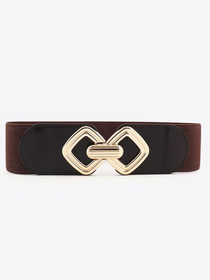 Geometric Buckle Elastic Wide Belt -