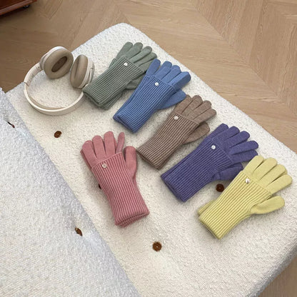 Ribbed Knit Touchscreen Gloves -