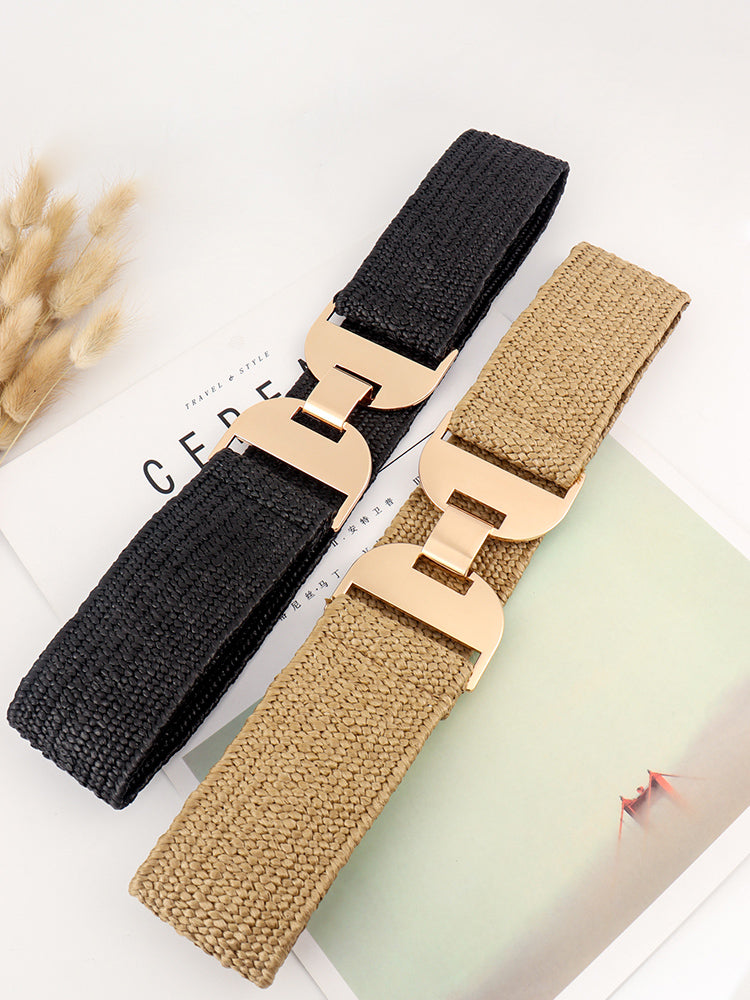 Alloy Buckle Elastic Belt -