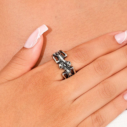 Halloween Skull Alloy Ring - Silver One Size