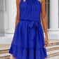 Ruched Grecian Neck Tie Waist Mini Dress | AdoreStarr