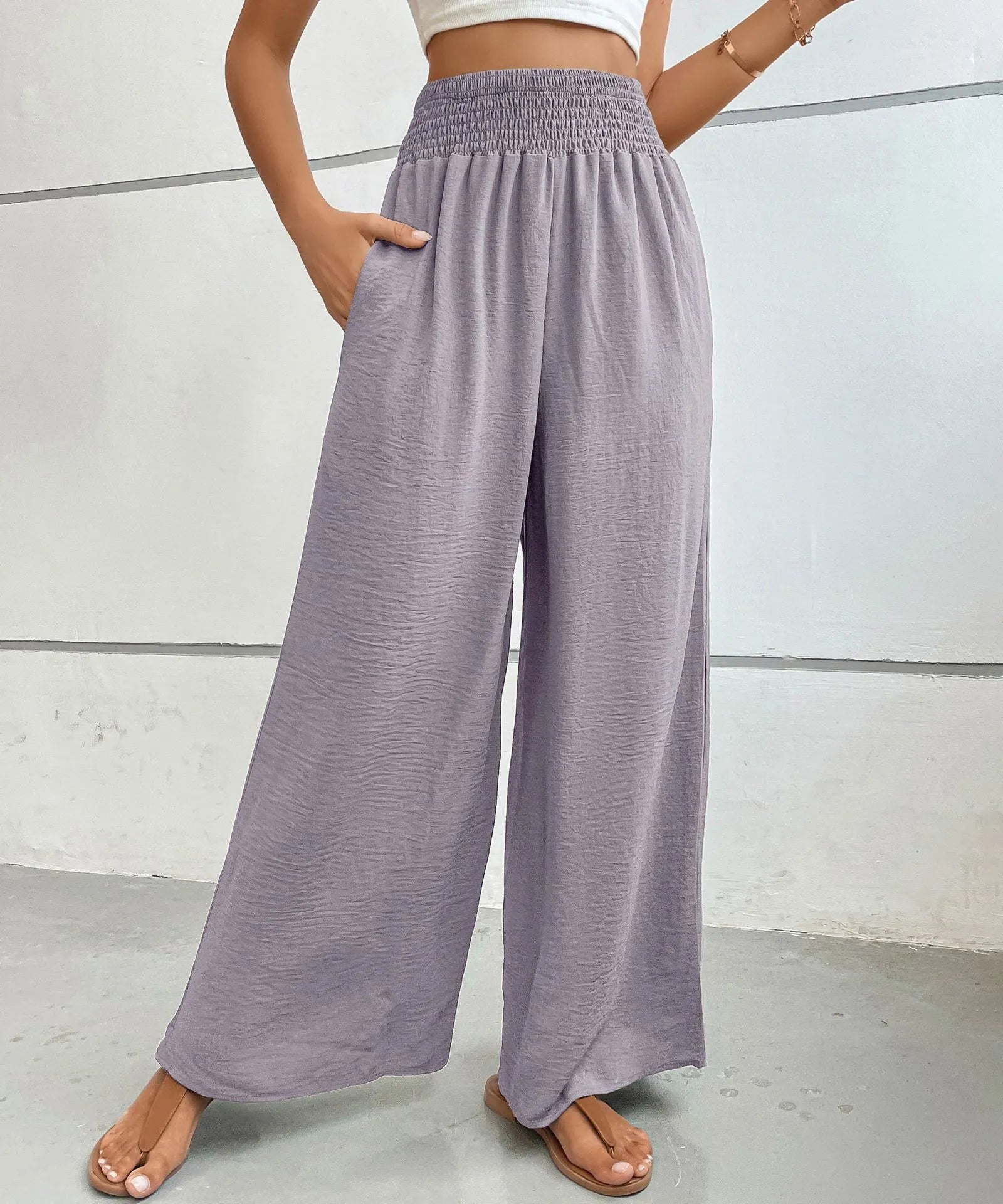 High-Waisted Wide Leg Pants -