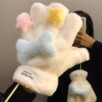 Star Plush Winter Gloves -