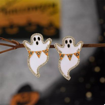 Ghost and Pumpkin Dangle Earrings -