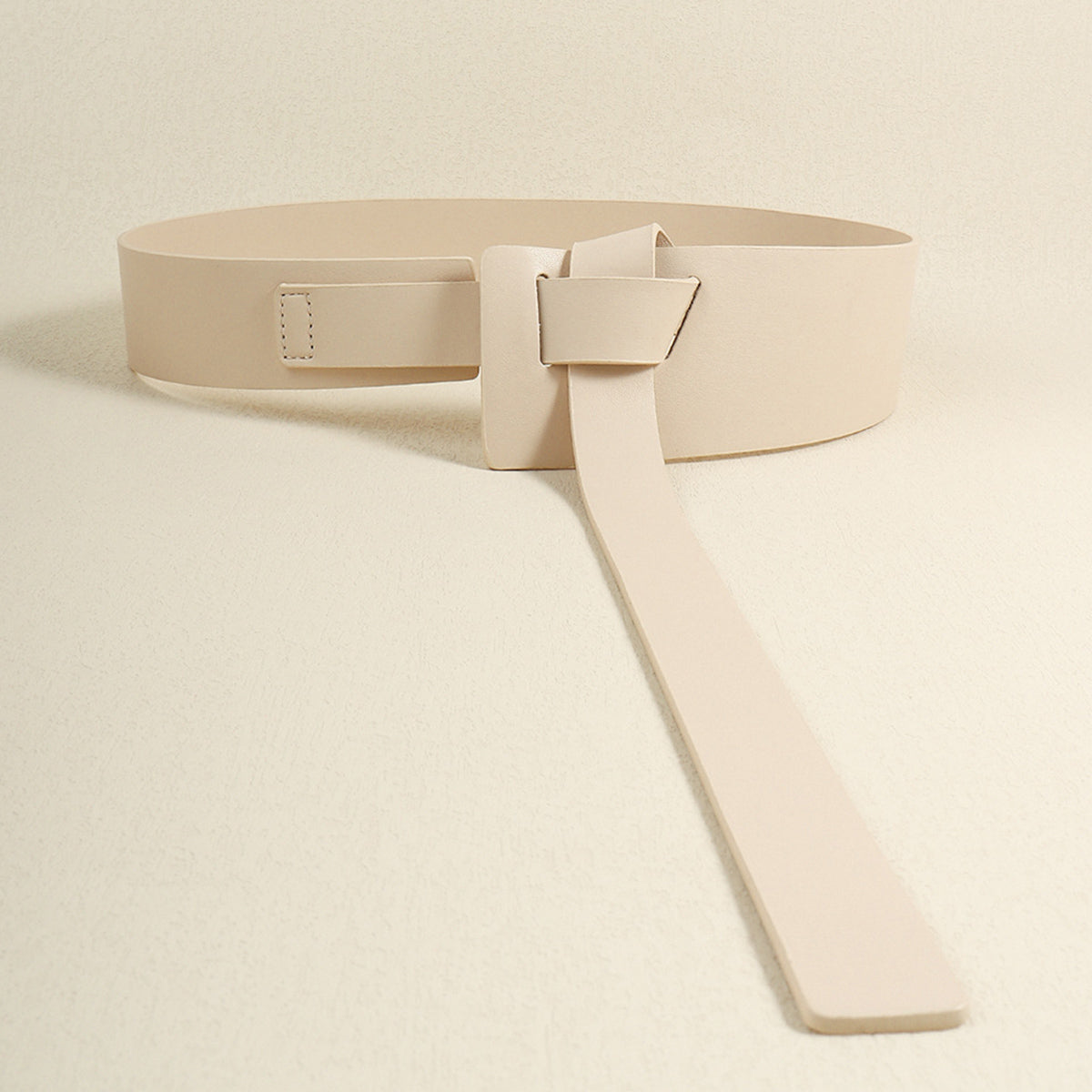Knot Detail PU Belt - Ivory One Size