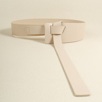 Knot Detail PU Belt - Ivory One Size