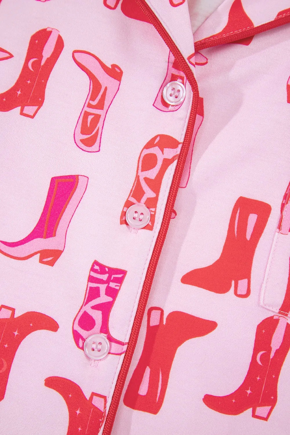 Cowgirl Boots Printed Shirt and Shorts Set -